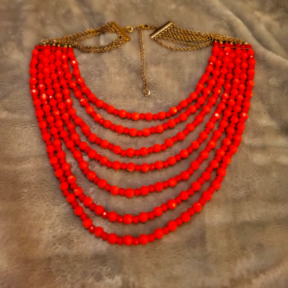 Coral bead necklace